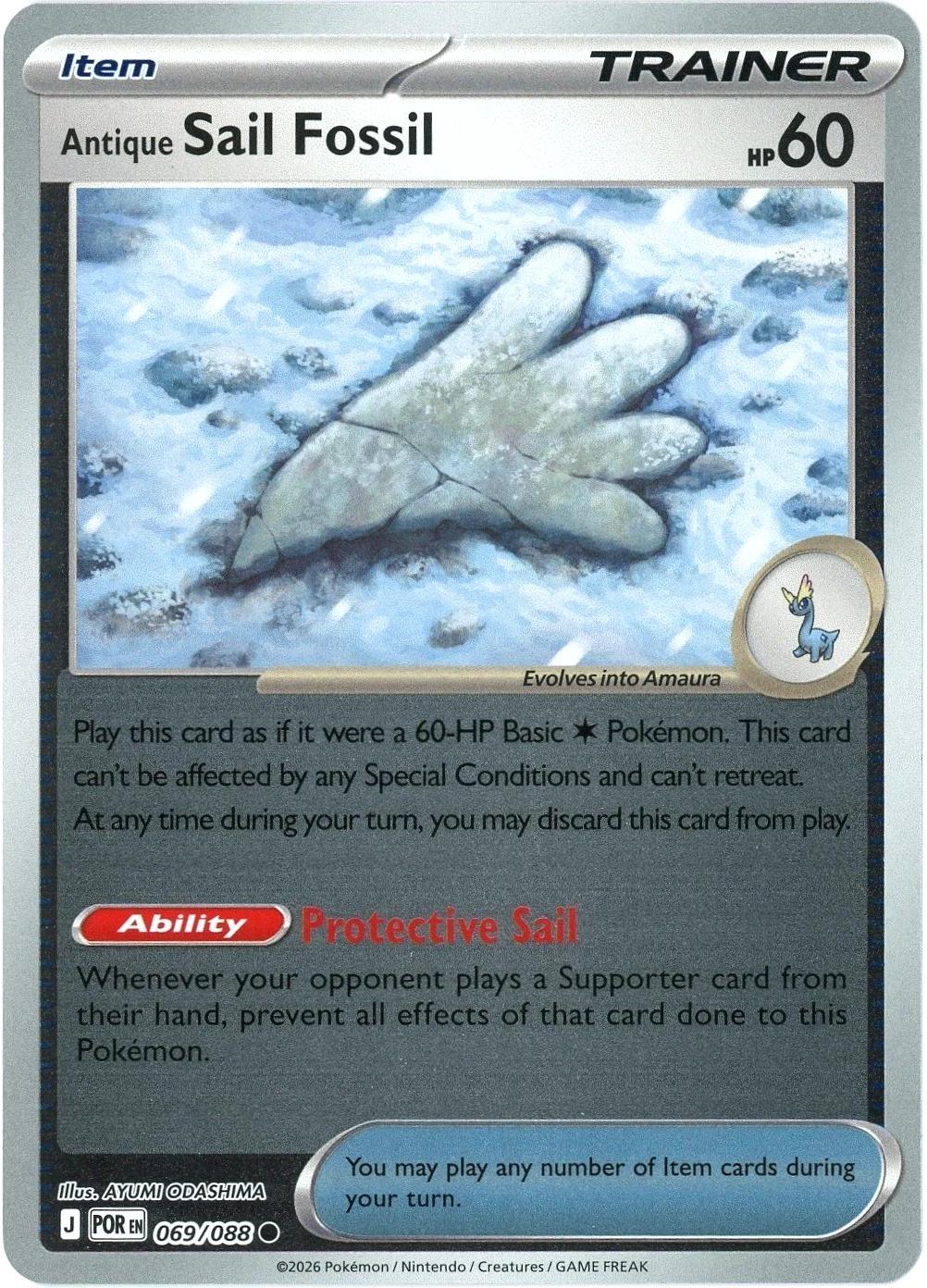 Antique Sail Fossil [Reverse Holo] #69